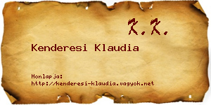 Kenderesi Klaudia névjegykártya