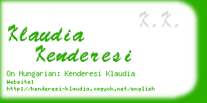 klaudia kenderesi business card